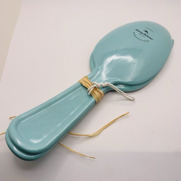 Tommy Bahama Salad Server Melamine Spoon Fork Set Turquoise Crackle Style NEW - Picture 3 of 4